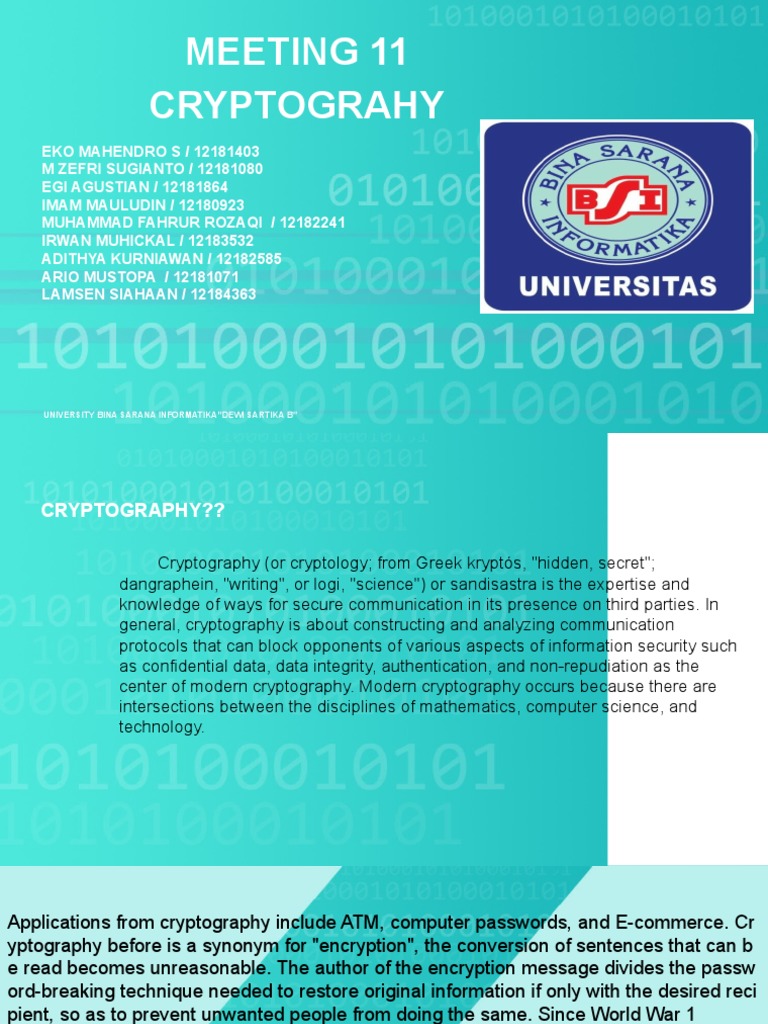 Overview of Cryptography Concepts | PDF | Cryptanalysis | Cryptography