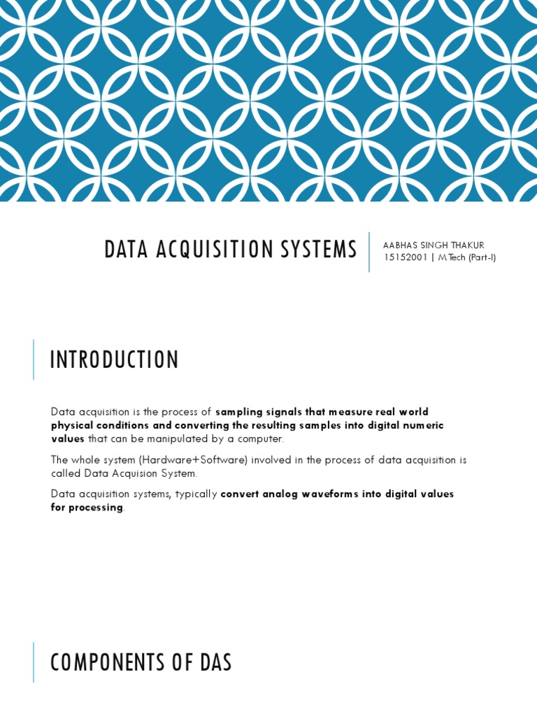 Overview of Data Acquisition Systems | PDF | Analog To Digital ...