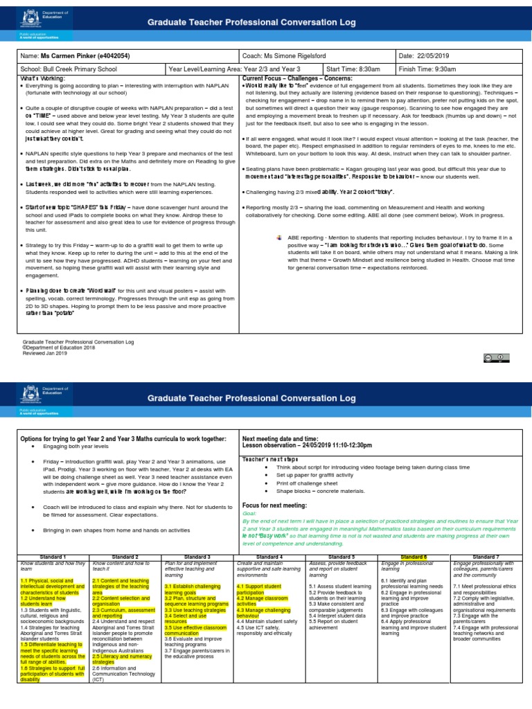 Professional Conversation Log3 22052019 | PDF | Curriculum ...