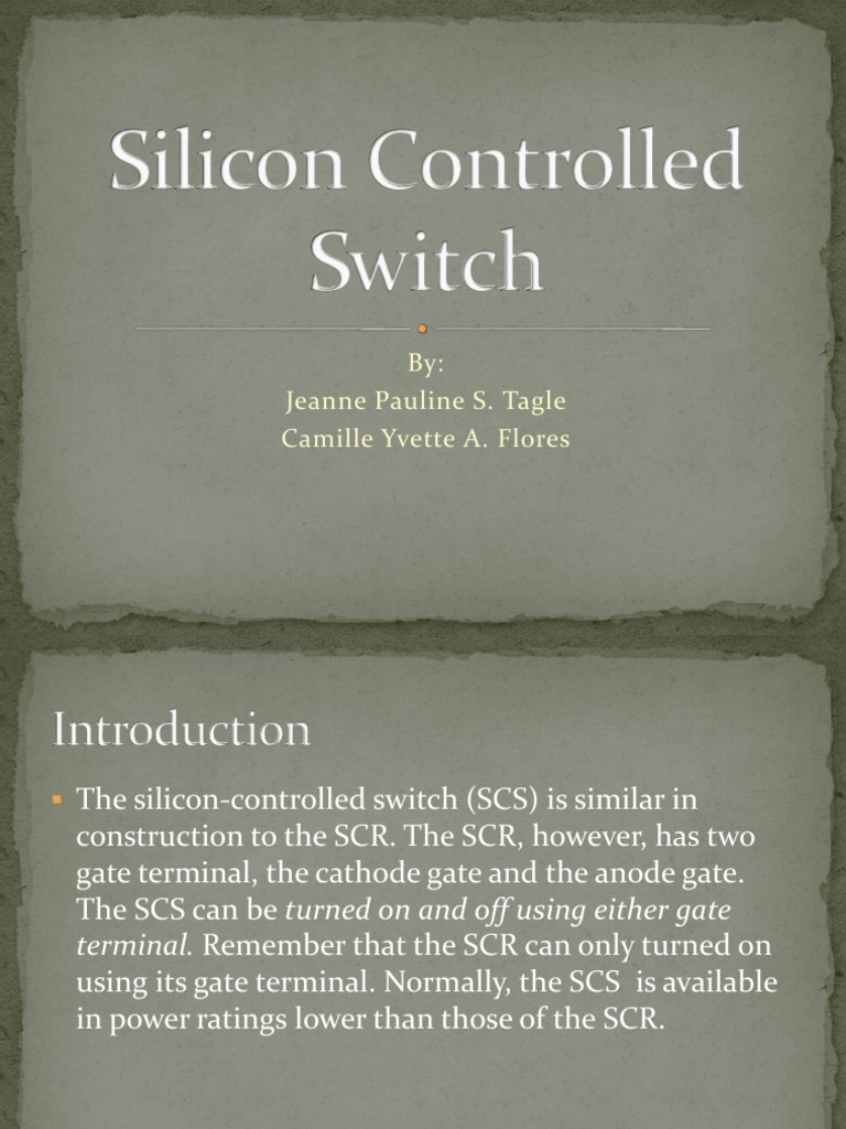 Overview of Silicon Controlled Switch | PDF | Science & Mathematics ...