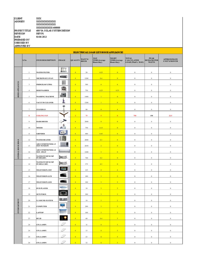 Solar Off-Grid Design Excel | PDF | Power Inverter | Electrical Engineering