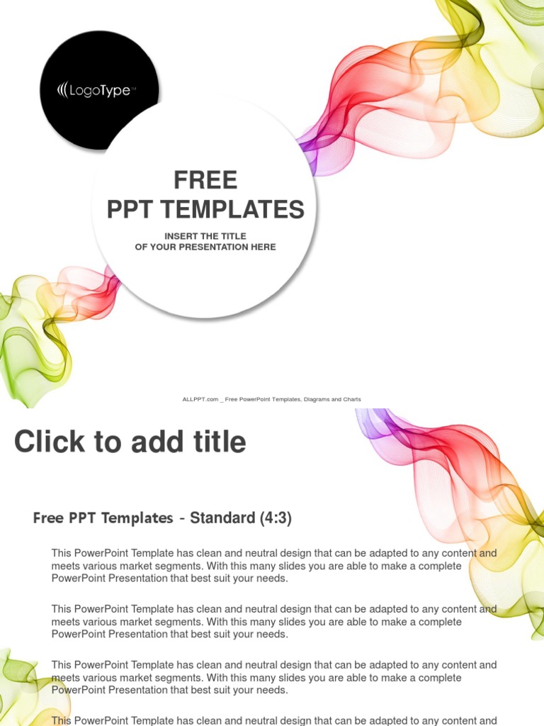 Abstract Colorful Waves PowerPoint Templates Standard | PDF
