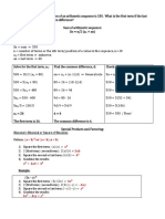 Arithmetic Series and Specials Products and Factoring