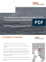 The Importance of Reserves Audits & Cprs To The Small Independent E&P Company