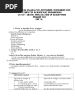 B.E-Degree Examination, November / December 2006 Computer Science and Engineering Cs 1201 - Design and Analysis of Algorithms Answer Key Part-A