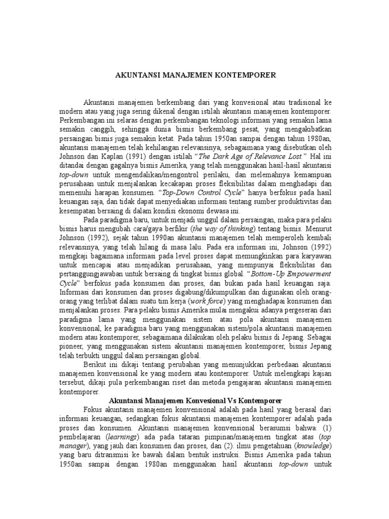 Akuntansi Manajemen Kontemporer