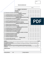 Pauta de Evaluación Oral