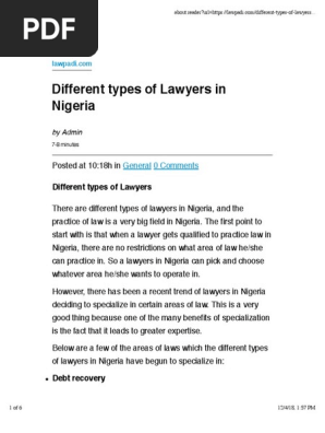 Different types of Lawyers in Nigeria - LawPàdí | Lawyer ...