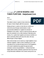 Types of Law in Nigeria and Their Purpose