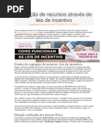 Captação de Recursos Através de Leis de Incentivo