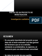 Partes proyecto investigación cualitativa