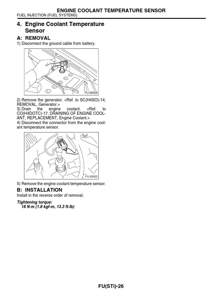 01.04 Engine Coolant Temperature Sensor PDF | PDF