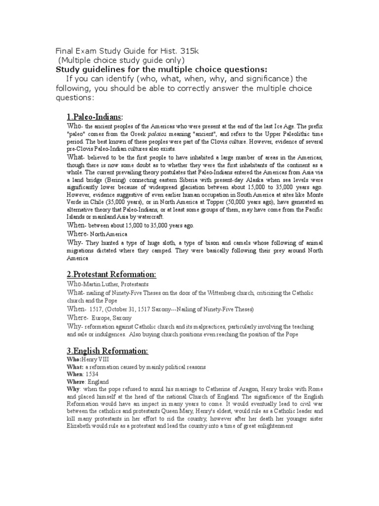 HIS 315K - Completed Multiple Choice Study Guide | PDF | Federalist ...