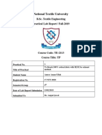 National Textile University: B.Sc. Textile Engineering Practical Lab Report / Fall-2019