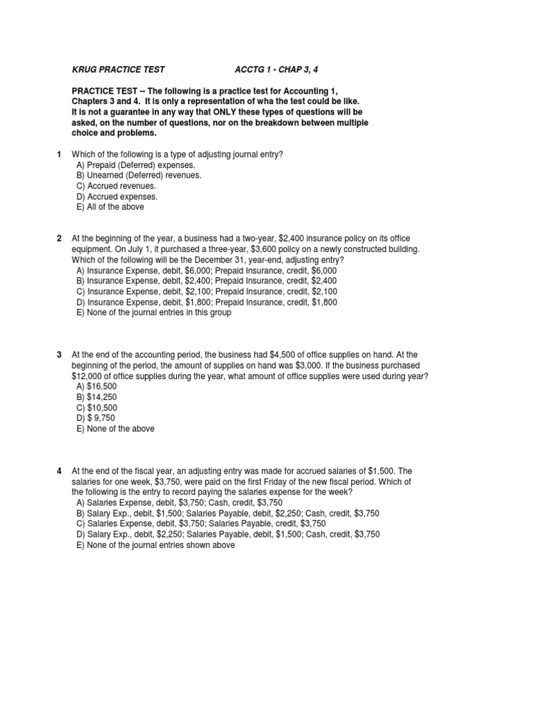 Practice Test Chap 34 | PDF | Debits And Credits | Service Industries