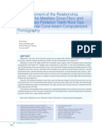 An Assessment of The Relationship Between The Maxillary Sinus Floor and The Maxillary Posterior Teeth Root Tips Using Dental Cone-Beam Computerized Tomography