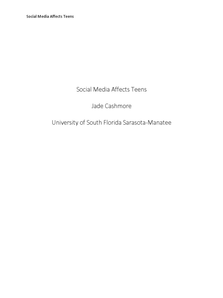 Impact of Social Media on Teens | PDF | Social Media | Popular Culture ...
