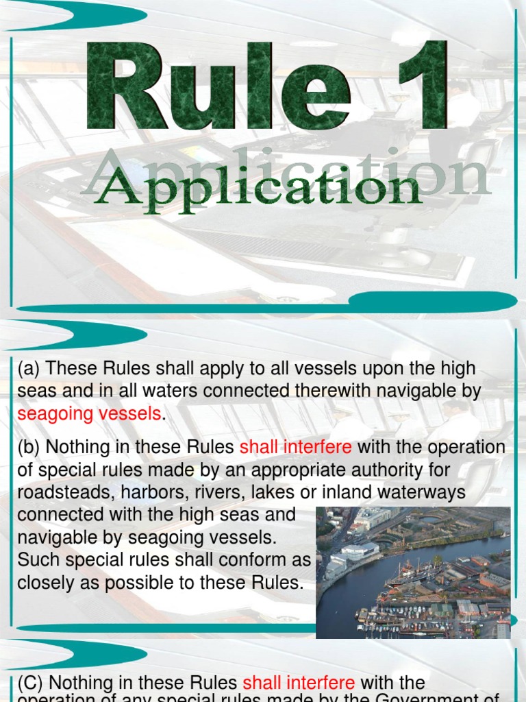 COLREGs Application and Special Rules | PDF