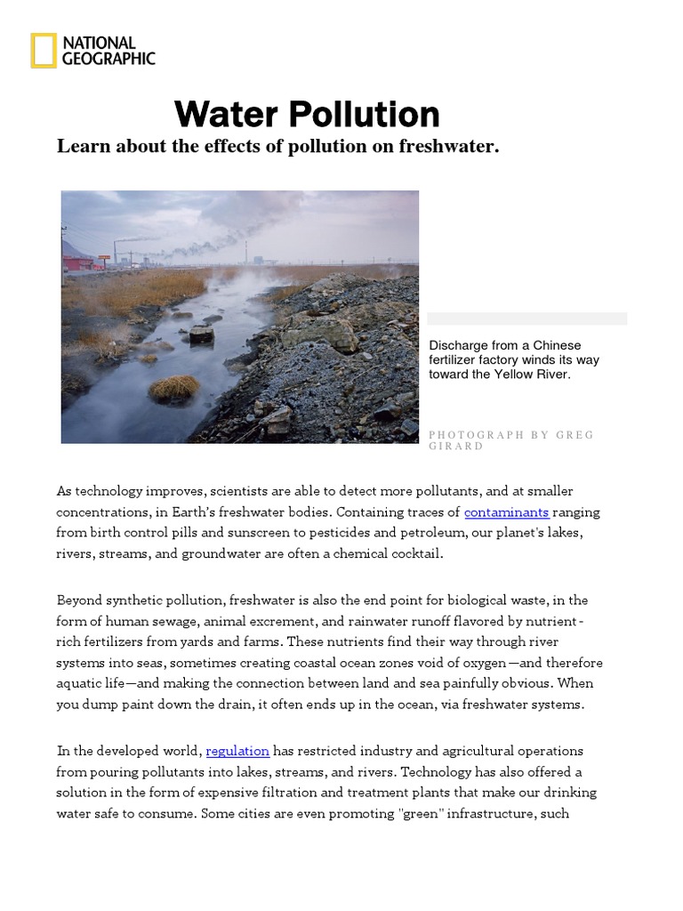 Water Pollution: Learn About The Effects of Pollution On Freshwater | PDF