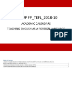 GROUP FP - TEFL - 2018-10: Academic Calendars Teaching English As A Foreign Language