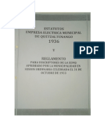 Estatutos y Reglamento para Suscriptores Eemq 1936 - 1933