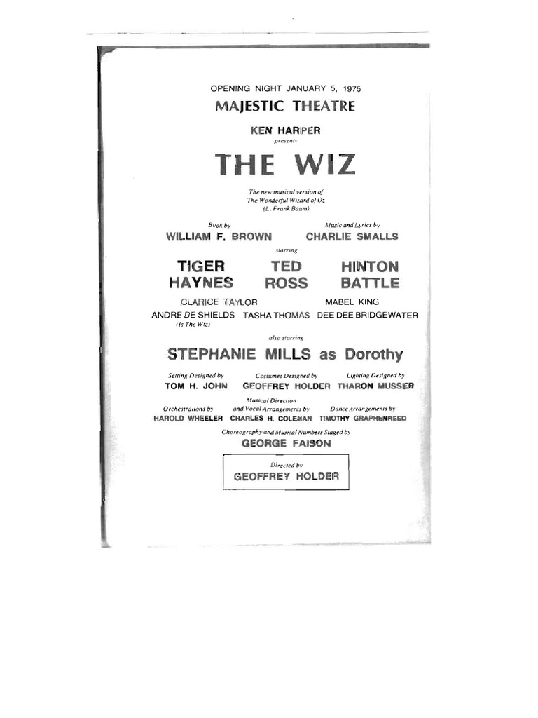 The Wiz Libretto | PDF