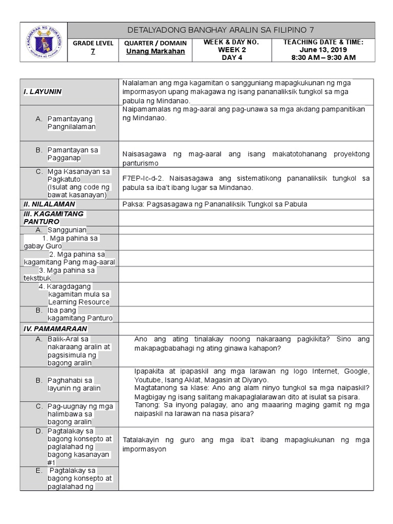 2nd Week Filipino 7 | PDF