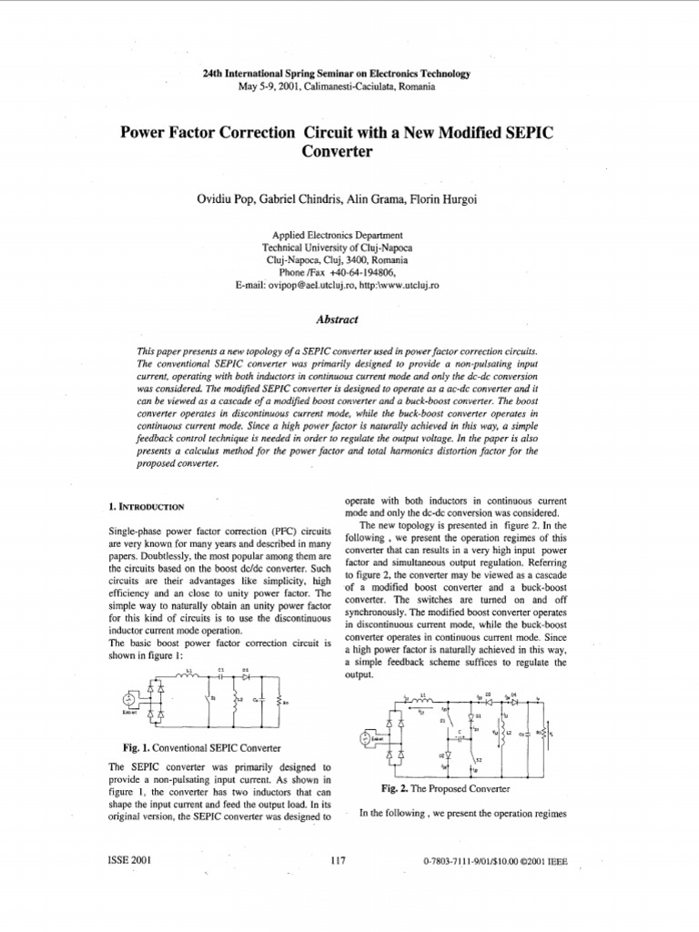 Modified SEPIC Converter for PFC | PDF | Power (Physics) | Quantity