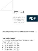 SPSS Test-1: Syed Omer Aziz A30601910007 Mba - 1 SEM