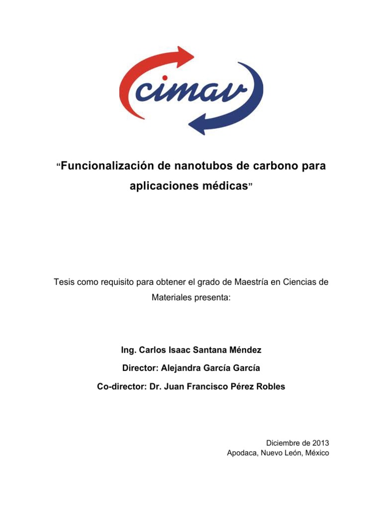Funcionalización de Nanotubos de Carbono para Aplicaciones Médicas
