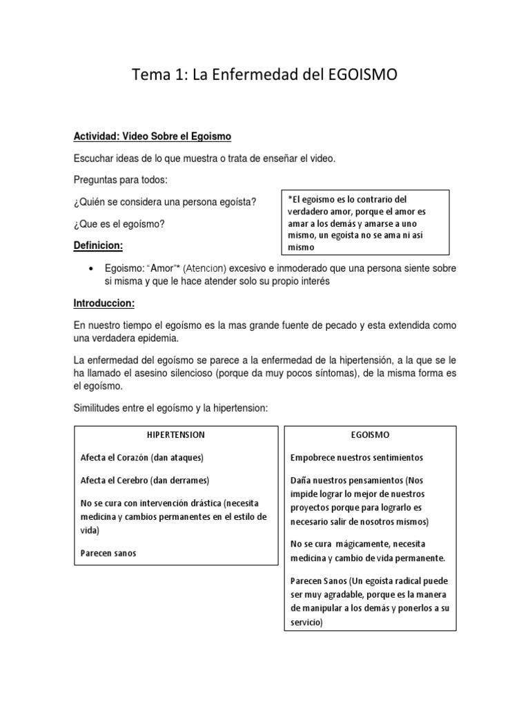 Tema 1 El Egoismo | PDF | Egoismo psicologico | Amor, image size:768x1024