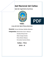 Calor de neutralización de ácido fuerte y base fuerte