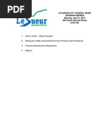 Call To Order - Mayor Broeder 2. Delinquent Utility Accounts/Disconnect Policies and Procedures 3. Property Maintenance Regulations 4. Adjourn