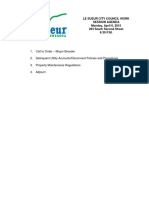 Call To Order - Mayor Broeder 2. Delinquent Utility Accounts/Disconnect Policies and Procedures 3. Property Maintenance Regulations 4. Adjourn