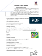 Guía de apoyo unidad I  Fuerza y movimiento Ciencias 4° basicos