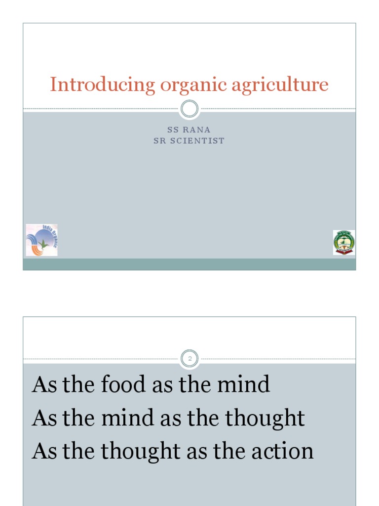 Introduction To Organic Agriculture Basics Pdf Organic Farming