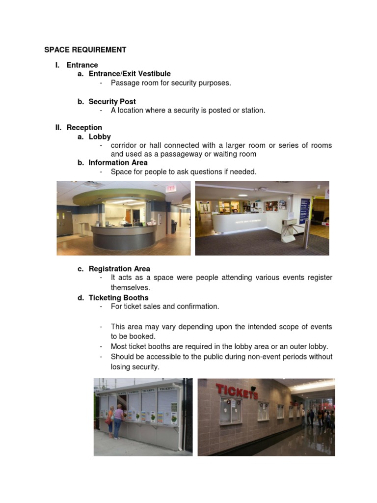Space Requirement I. Entrance A. Entrance/Exit Vestibule | PDF | Hvac ...