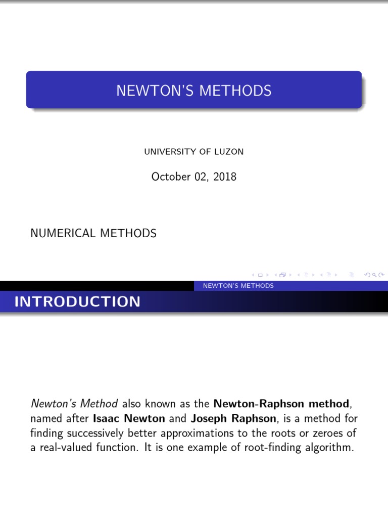 Newton's Method for Root Finding | PDF