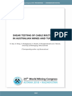 Shear Testing of Cable Bolts Used in Mines and Tunnels