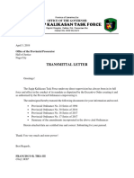 Sagip Kalikasan Task Force: Transmittal Letter