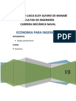 Economia para Ingenieros: Universidad Laica Eloy Alfaro de Manabí Facultad de Ingeniería Carrera Mecánica Naval