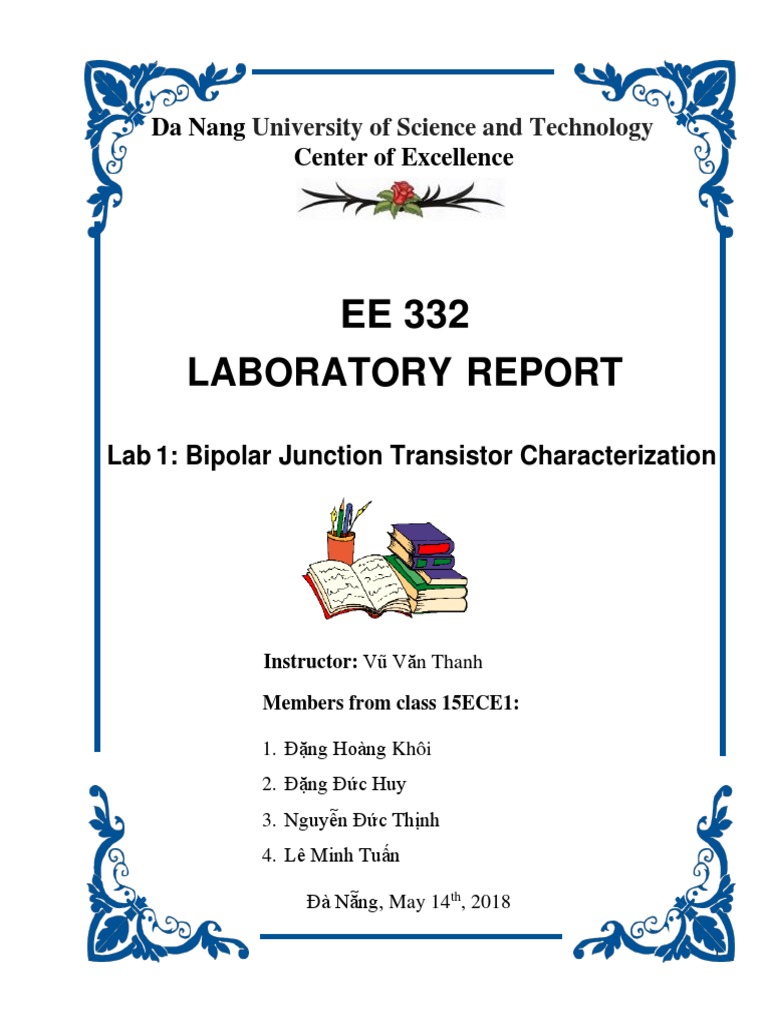 EE 332 Laboratory Report Da Nang Center of Excellence PDF Bipolar