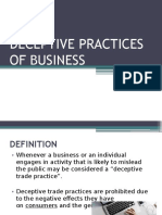 Deceptive Practices of Businessssa