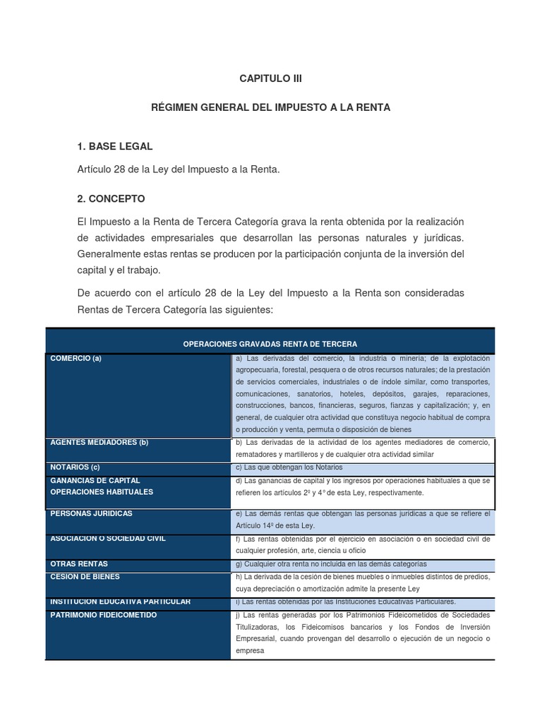 Régimen General del Impuesto a la Renta | PDF | Impuesto sobre la renta ...