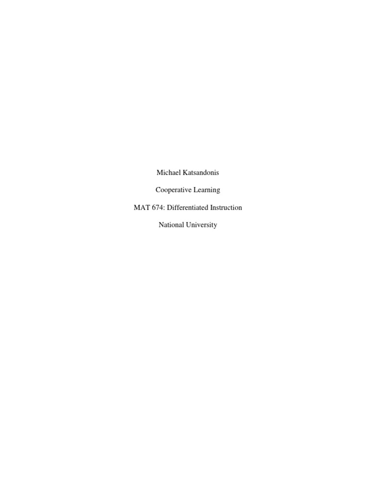 Cooperative Learning | PDF | Education Theory | Learning