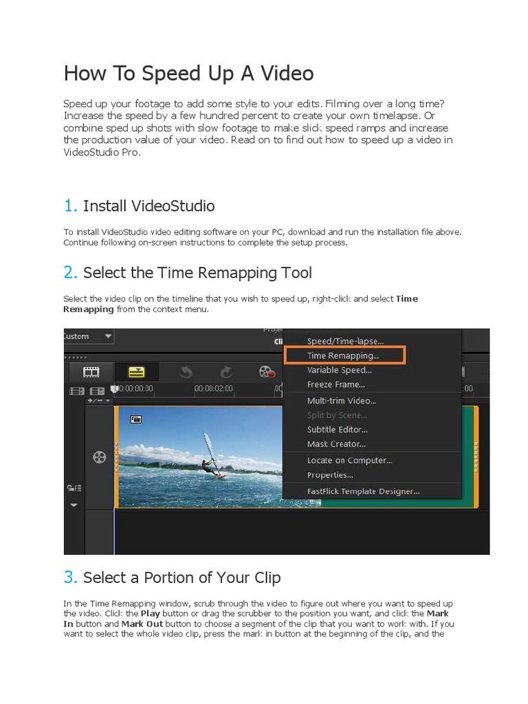 Speed Up Video Editing in VideoStudio | PDF | Business | Technology ...