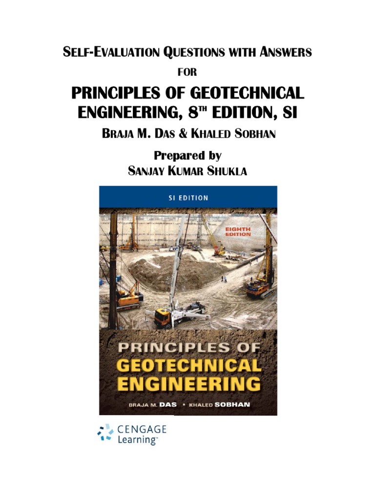 Self-Evaluation for Geotechnical Engineering 8th Edition | PDF