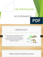 Tipos de Investigacion: No Experimental