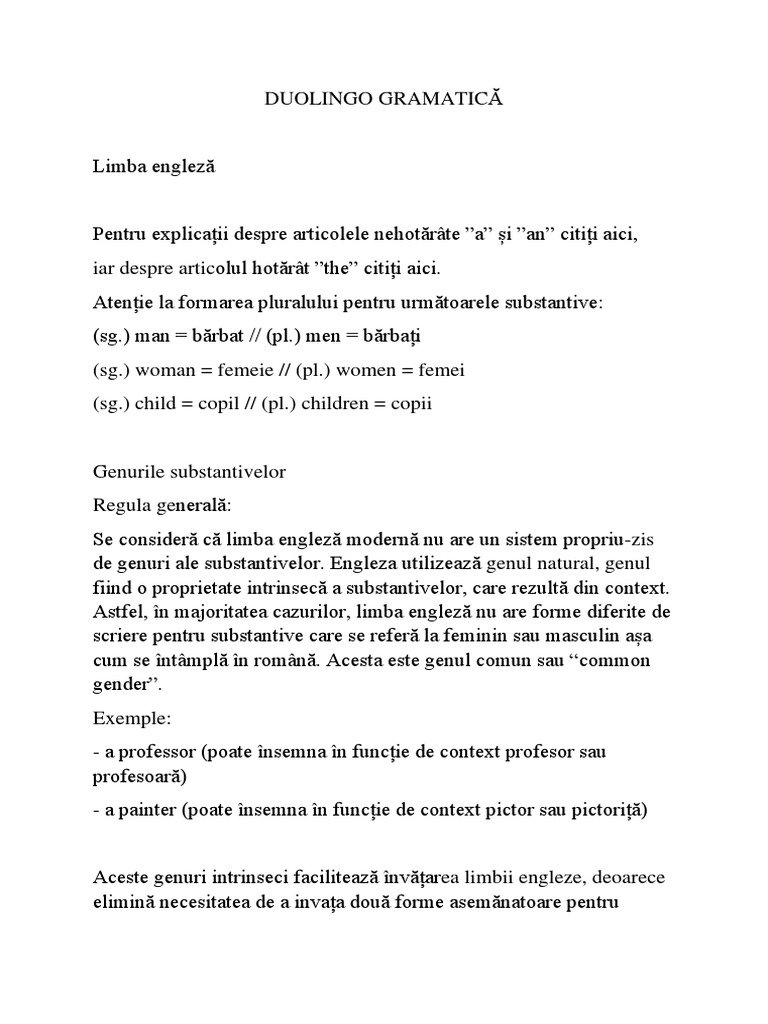 Duolingo Gramatică | PDF