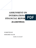 INTERNATIONAL FINANCIAL REPORTING ASSIGNMENT (IFRS